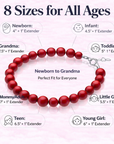 Red Coral Pearl Baby Bracelet, Sterling Silver Protection Gift