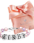 Personalized Baby Name Bracelet – Pearl & Crystal Infant Jewelry Gift for Girls
