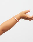 Pink Pearl & Clear Crystal Bracelet, 14K Gold Plated Baby Girl Gift