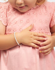 White Pearl Toddler Bracelet, Sterling Silver Birthday Gift