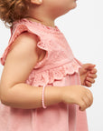 Pink Pearl Toddler Bracelet, Sterling Silver Birthday Gift