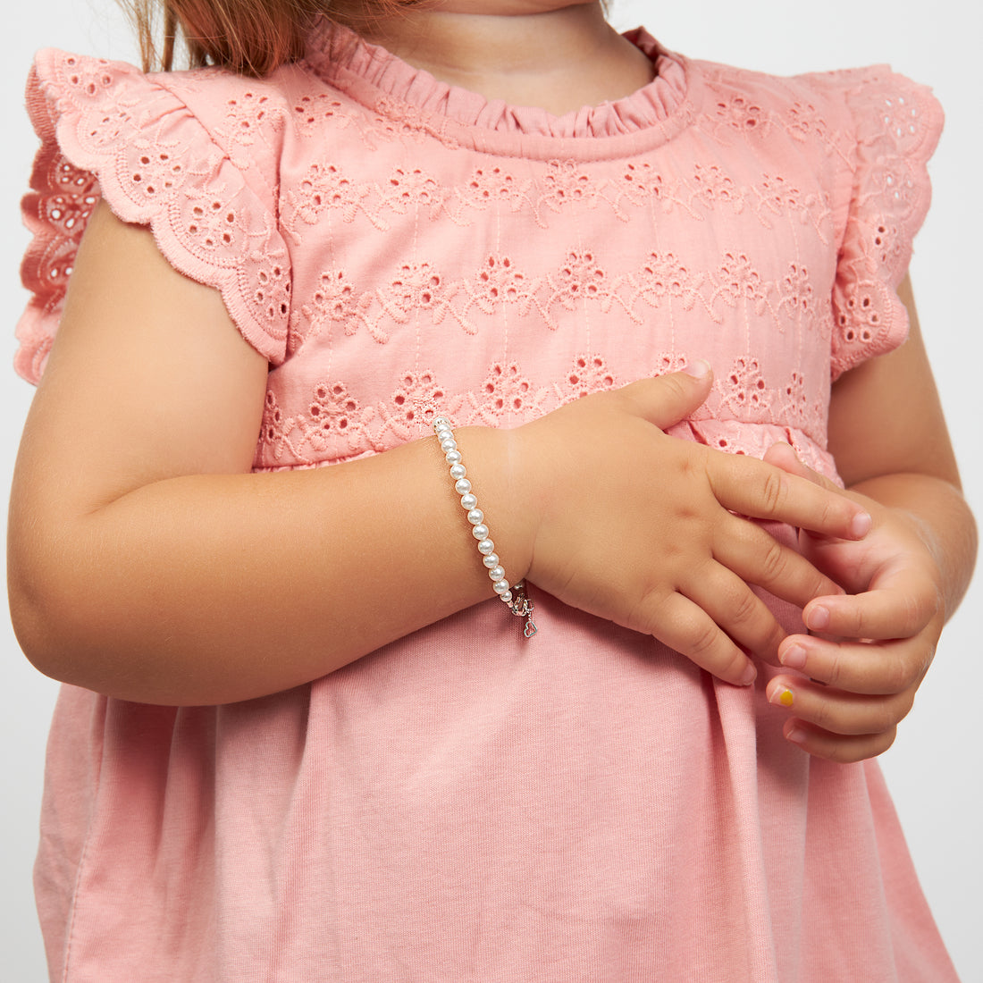 NewBorn Baby Girl Elegant Bracelet with White Pearls
