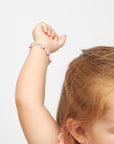 White & Rose Pearl Baby Bracelet, Sterling Silver Crystal Gift