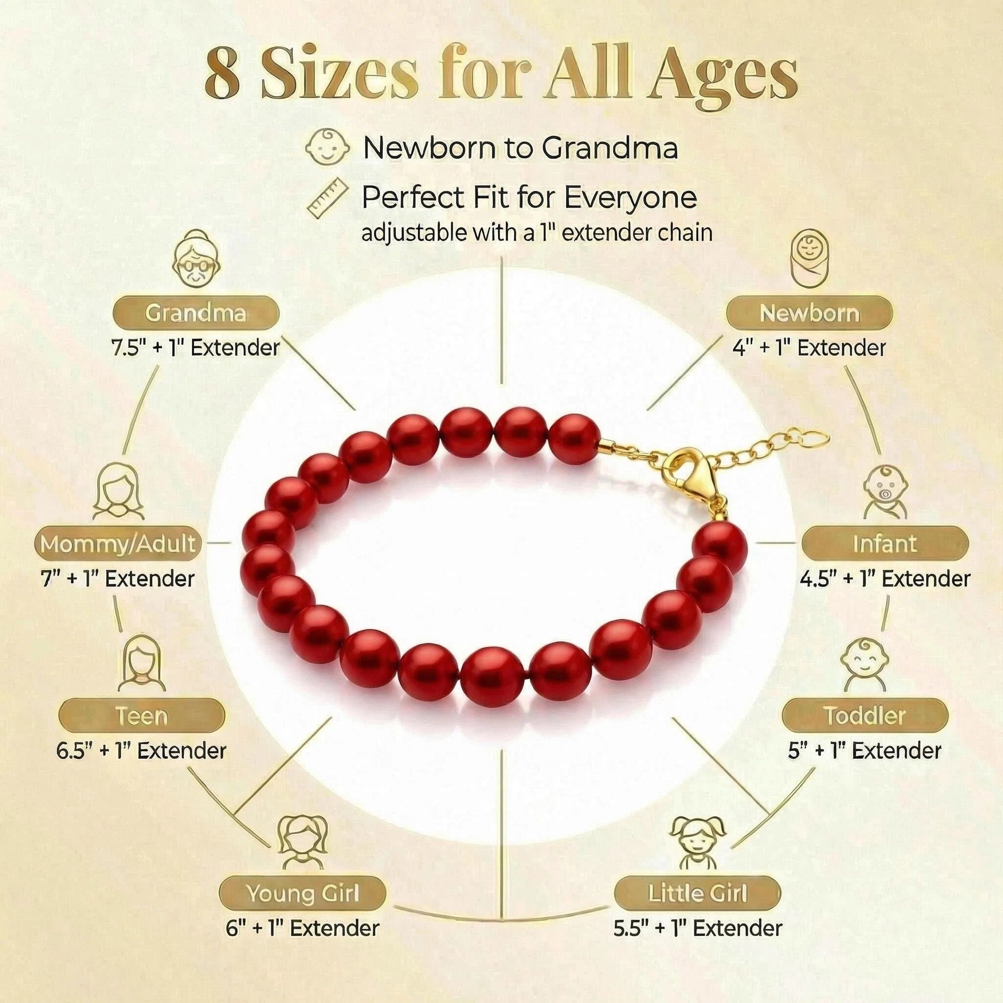 Infant Baby Girl Red Bracelet for protection