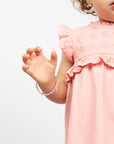 Pink Butterfly Bracelet, 14K Gold Plated Gold Bead Keepsake for Girls