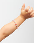 Pink Butterfly Bracelet, 14K Gold Plated Gold Bead Keepsake for Girls