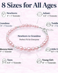 Pink Pearl Baby Bracelet, Sterling Silver Jewelry Gift