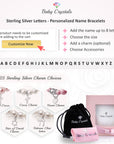 Pink and White Pearl Name Bracelet with Sterling Silver Alphabet Beads