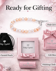 Freshwater White & Peach Pearl Bracelet, Sterling Silver Keepsake
