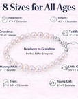 Freshwater White Pearl Bracelet, Sterling Silver Baby Jewelry