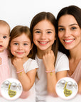 Pink Pearl & Clear Crystal Kids Initial Bracelet, 14K Gold Plated