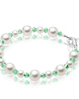 White Pearl May Emerald Birthstone Bracelet Baby Girl Gift Jewelry Toddler