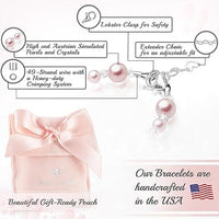 Infant Baby Girl Elegant Bracelet with Pink Pearls