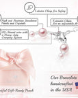 Little Girl Toddler Bracelet with Pink Pearl & Silver Crimps