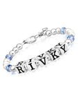 Baby Crystals Personalized Pearl Bracelet for Infant Girls - Baby Jewelry - Birthstone Bracelets with Name - Custom Name Bracelet for Women- Baptism Gifts -Teen Girl Gifts - Silver Jewelry Charm