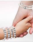 Pink and White Pearl Name Bracelet with Sterling Silver Alphabet Beads