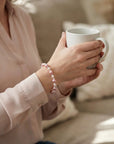 White Pearl & Clear Crystal Bracelet, 14K Gold Plated Girls Jewelry