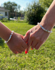 Silver Beads Bracelet with Name, Sterling Silver Bracelet