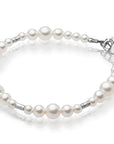 White Pearl Infant Bracelet, Sterling Silver Keepsake Gift
