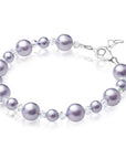 Little Girl Toddler Bracelet with Lavender Pearls & Clear Crystals