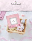 Custom Name Bracelet with Pink Peals and Pink Crystals