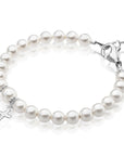 Toddler Baby White Pearl Bracelet Baptism & Christening Sterling Silver Cross Charm