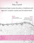 Custom Name Bracelet with Pink Peals and Pink Crystals