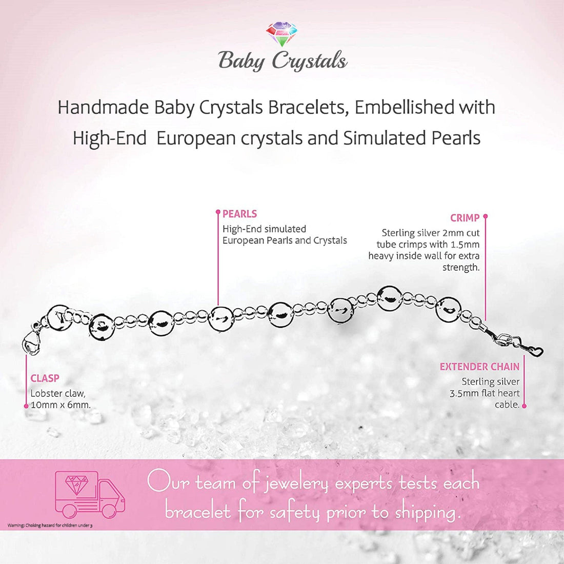 Name Bracelets for Girls Sterling Silver initial Alphabet Beads Personalized White Pearl